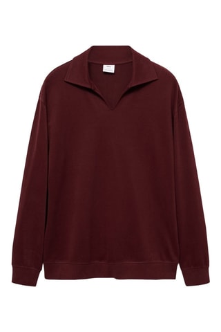 Sweat à col montant coupe oversize et décontractée - Bordeaux