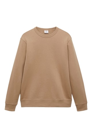 Sweat-shirt tissu éponge coton - Marron