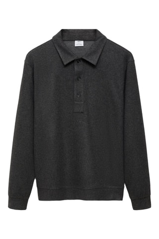 Polo regular-fit tissu sweat-shirt - Anthracite