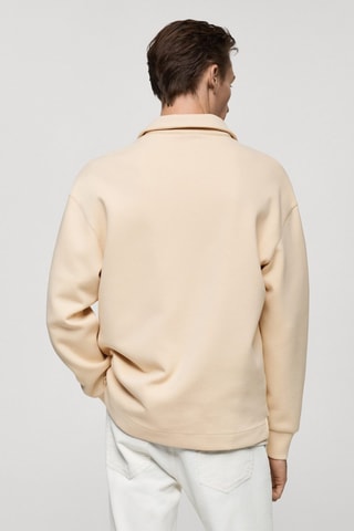 Sweat-shirt polo relaxed-fit - Écru