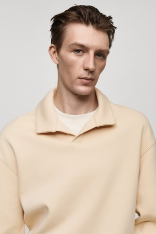 Sweat-shirt polo relaxed-fit - Écru