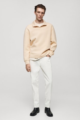 Sweat-shirt polo relaxed-fit - Écru