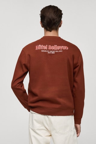 Sweat-shirt imprimé texte relaxed-fit - Orange foncé