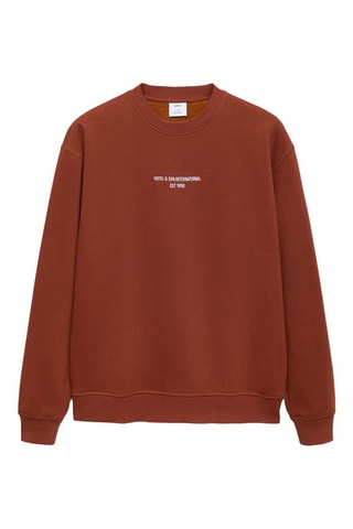 Sweat-shirt imprimé texte relaxed-fit - Orange foncé