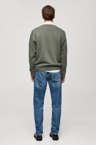 Sweat-shirt polo texte sur le devant - Vert