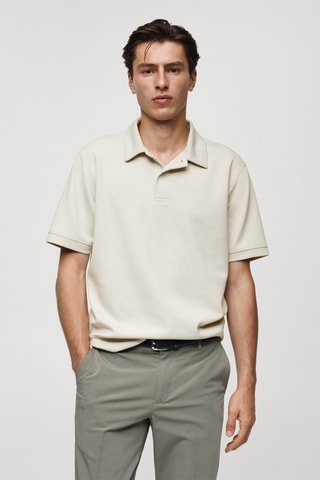 Polo regular-fit tissu sweat-shirt - Gris