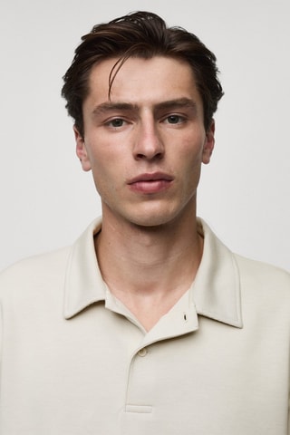 Polo regular-fit tissu sweat-shirt - Gris