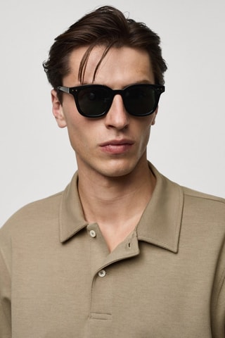 Polo regular-fit tissu sweat-shirt - Olive