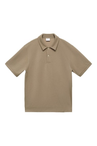Polo regular-fit tissu sweat-shirt - Olive
