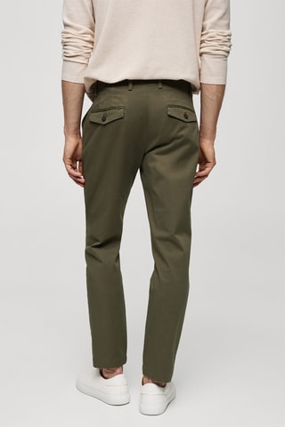 Pantalon coton tapered crop - Vert