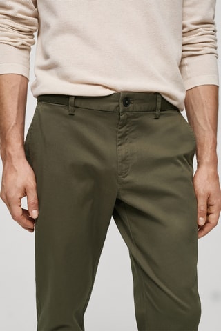 Pantalon coton tapered crop - Vert