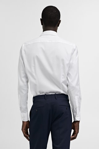 Chemise costume slim-fit coton structurée - Blanc