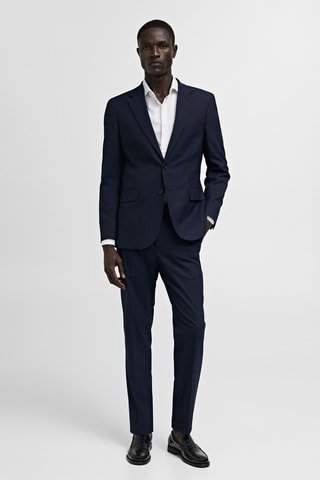 Chemise costume slim-fit coton structurée - Blanc