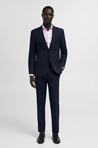 Chemise à fines rayures en twill slim fit - Rose clair