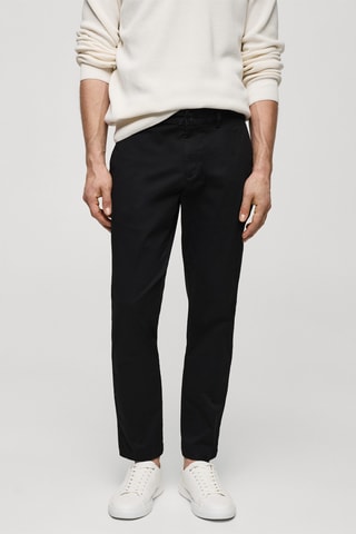 Pantalon coton tapered crop - Noir
