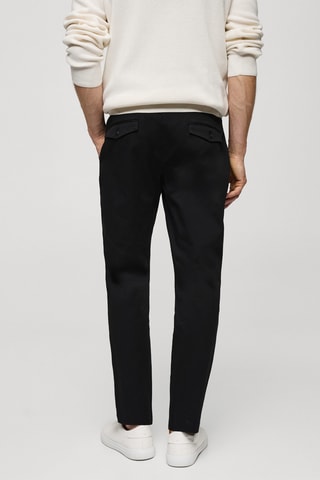 Pantalon coton tapered crop - Noir