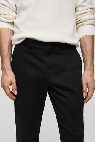 Pantalon coton tapered crop - Noir