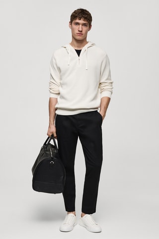 Pantalon coton tapered crop - Noir