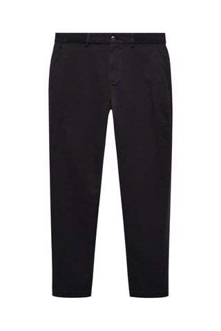 Pantalon coton tapered crop - Noir