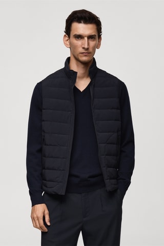 Gilet matelassé rembourrage plumes - Bleu marine