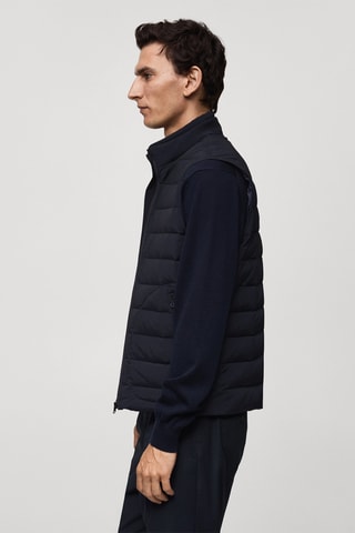 Gilet matelassé rembourrage plumes - Bleu marine