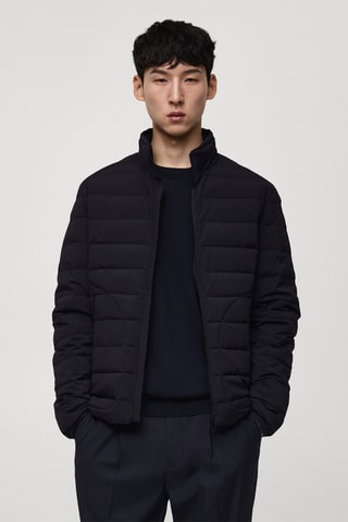 Veste matelassée rembourrage plumes - Bleu marine