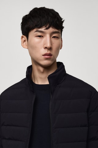 Veste matelassée rembourrage plumes - Bleu marine