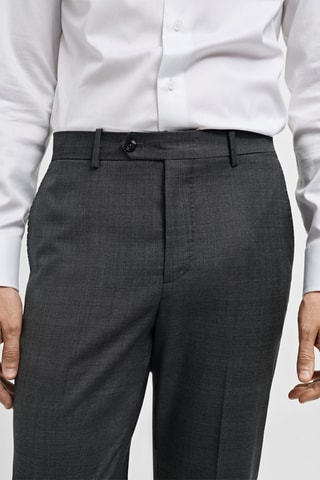 Pantalon costume 100 % laine vierge prince-de-galles - Gris