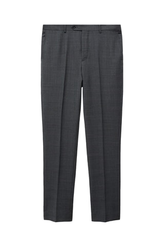 Pantalon costume 100 % laine vierge prince-de-galles - Gris