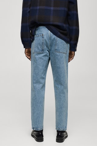 Jean effet usé straight-fit - Bleu