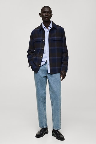 Jean effet usé straight-fit - Bleu