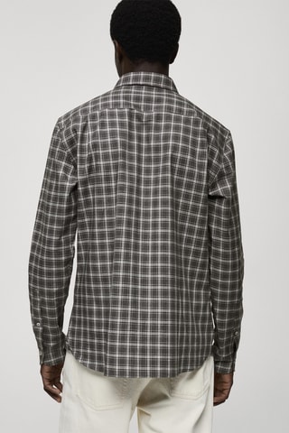 Chemise regular fit à carreaux en coton - Gris