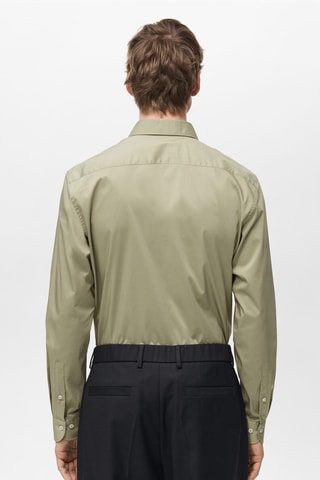 Chemise regular-fit coton stretch - Vert