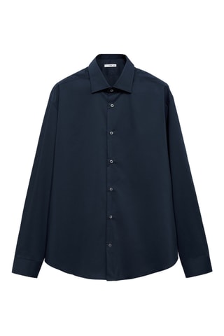 Chemise regular-fit coton stretch - Bleu marine