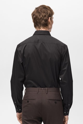 Chemise regular-fit coton stretch - Noir