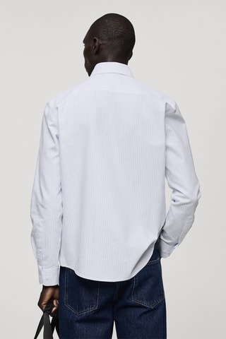 Chemise 100 % coton rayures bicolores - Blanc