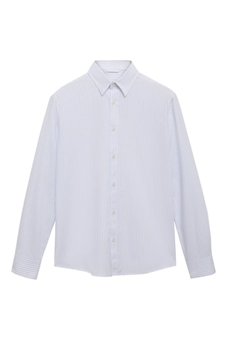 Chemise 100 % coton rayures bicolores - Blanc