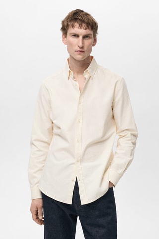 Chemise 100 % coton rayures bicolores - Jaune