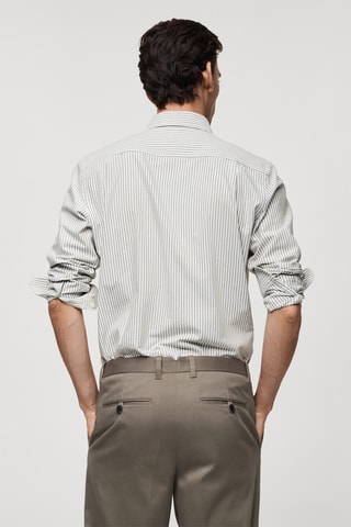 Chemise 100 % coton rayures bicolores - Vert