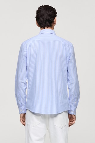 Chemise 100 % coton rayures bicolores - Bleu ciel