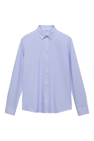 Chemise 100 % coton rayures bicolores - Bleu ciel