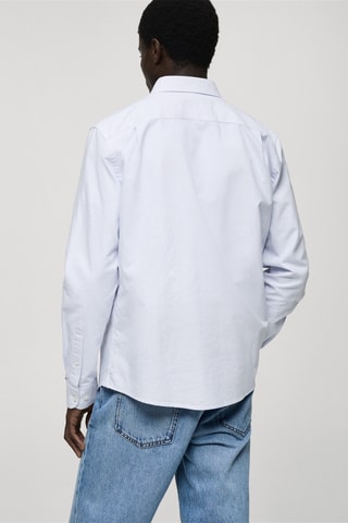 Chemise 100 % coton rayures bicolores - Bleu