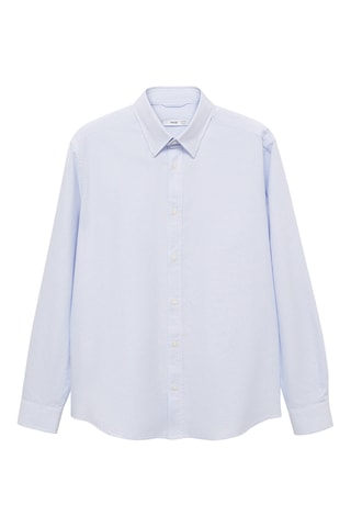Chemise 100 % coton rayures bicolores - Bleu