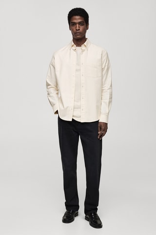 Chemise 100 % coton Oxford - Ecru