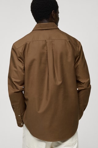 Chemise 100 % coton Oxford - Marron