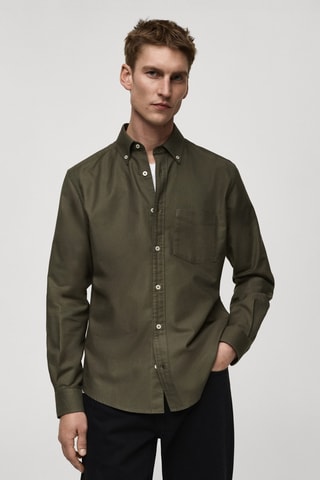 Chemise 100 % coton Oxford - Kaki