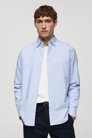 Chemise oxford 100 % coton - Bleu ciel