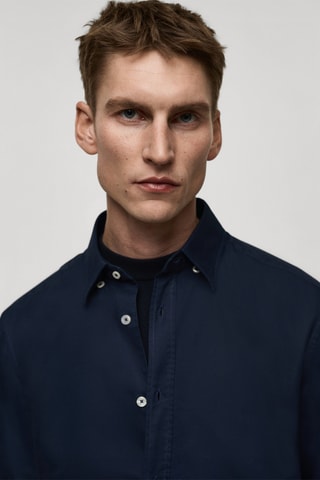 Chemise oxford 100 % coton - Bleu marine