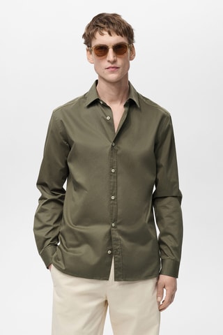 Chemise 100 % coton regular-fit - Kaki