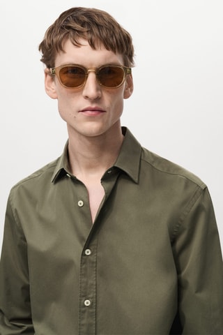 Chemise 100 % coton regular-fit - Kaki